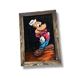Vintage Sailor Mickey Mouse Velvet Painting